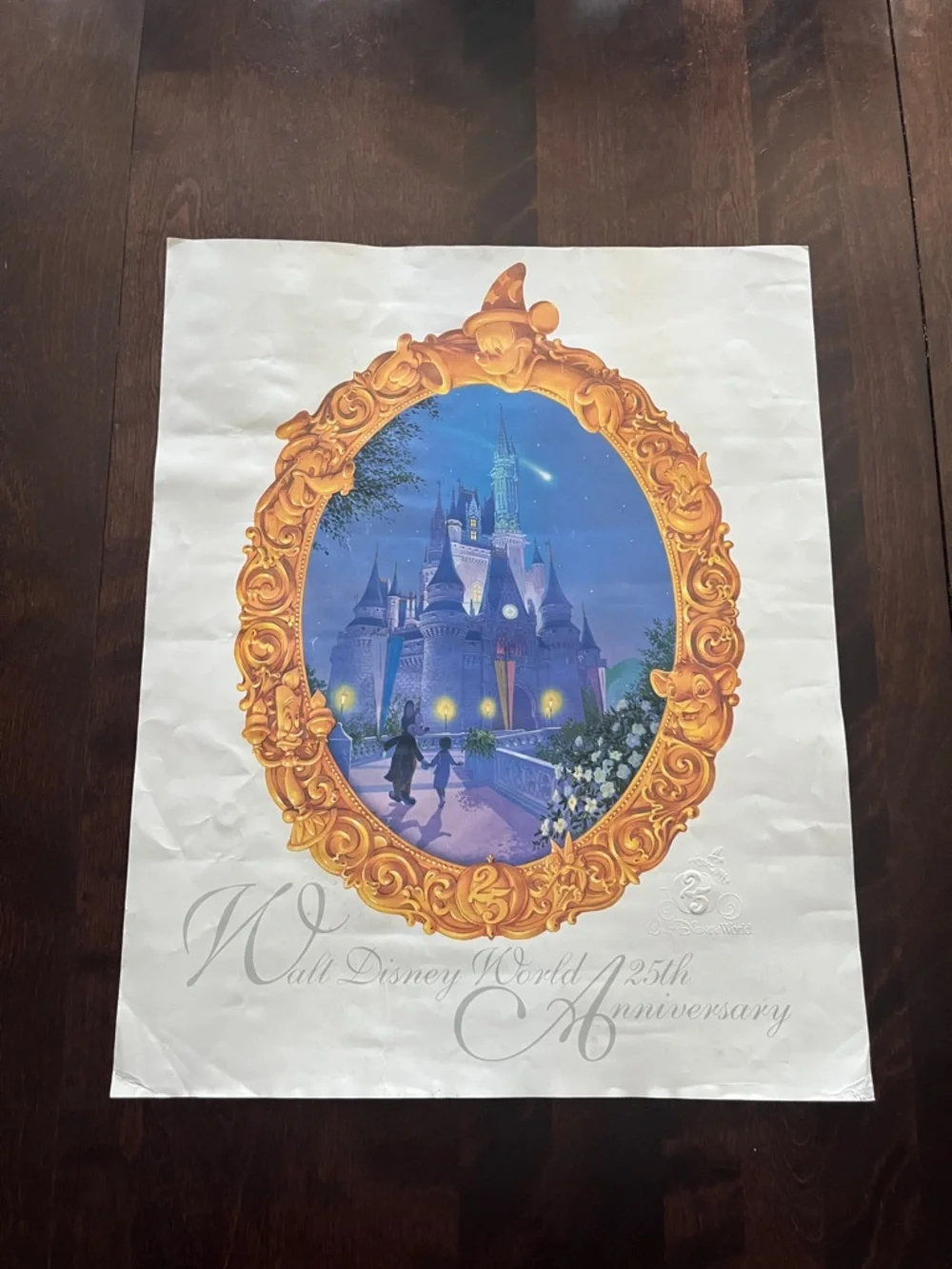WALT DISNEY WORLD Gold 25th Anniversary Collectible Poster Print Castle 16x20" - Picture 2 of 9